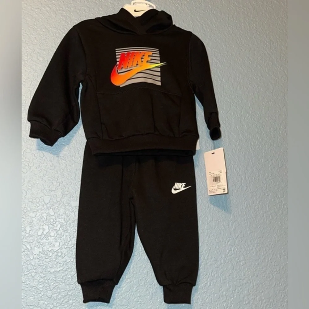 New Nike Kids Black Tracksuit